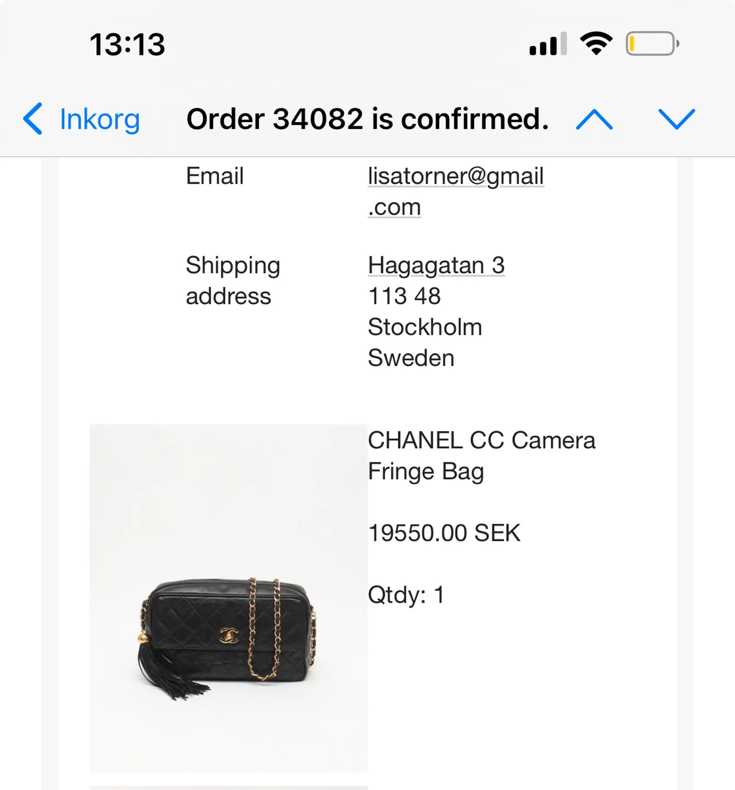 Chanel Cc Camera Fringe-skinnaxelremsväska