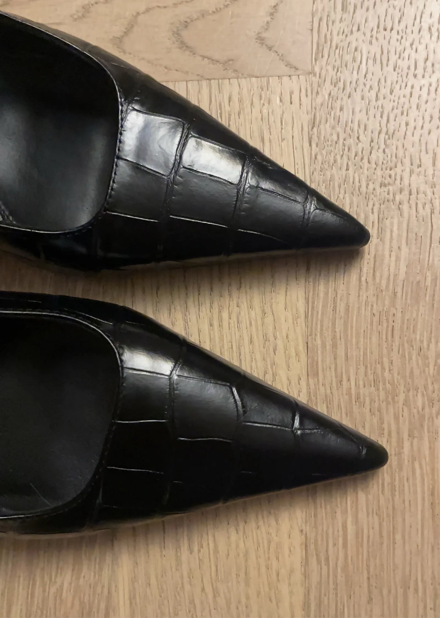 Toteme Sharp Croco-embossed Slingback Heels