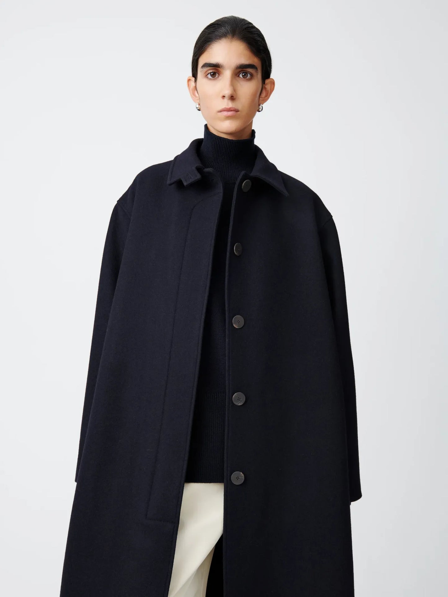 Studio Nicholson Ria In Dark Navy Coat