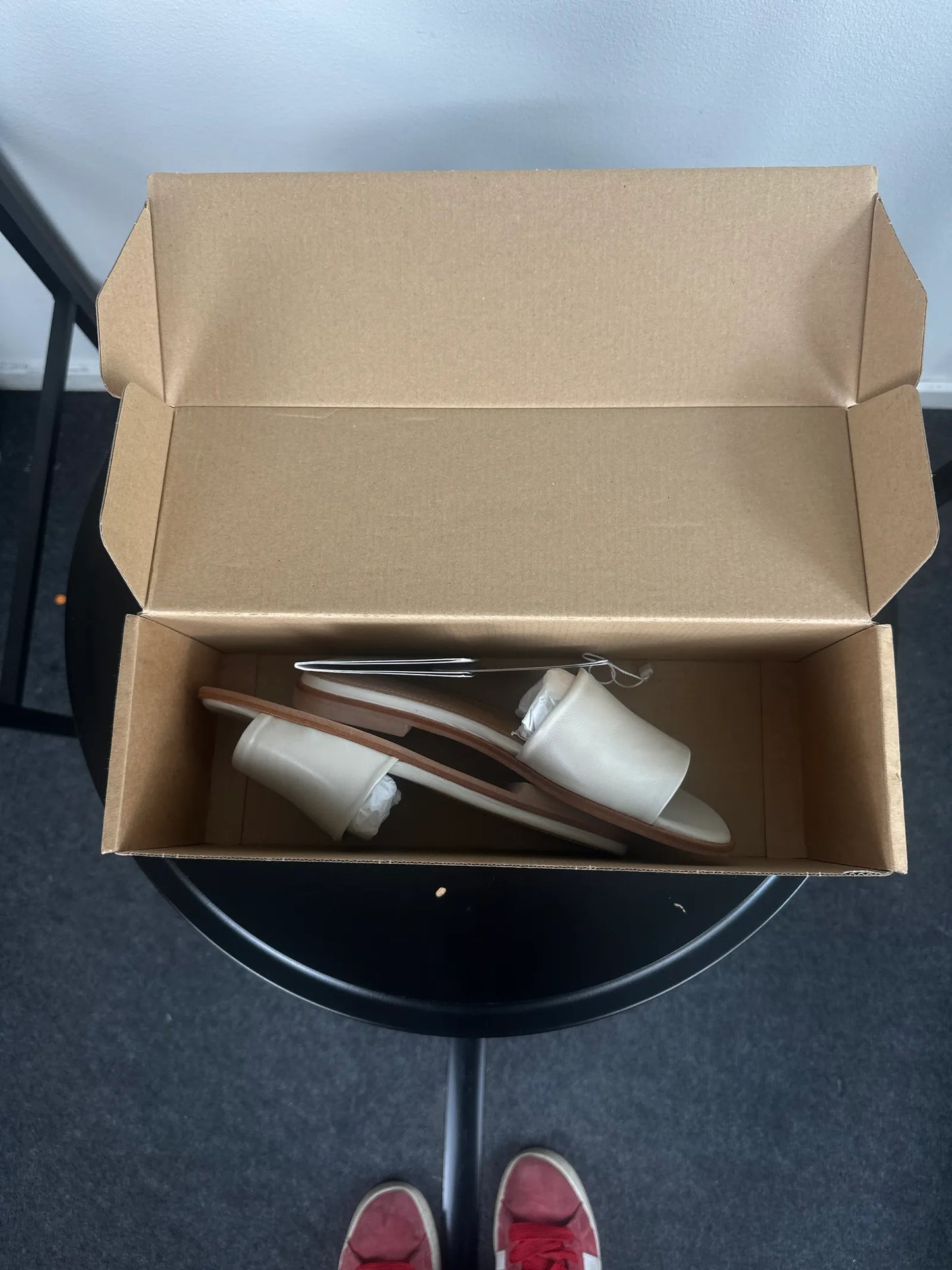 Flattered Mouna Leather White Sandals