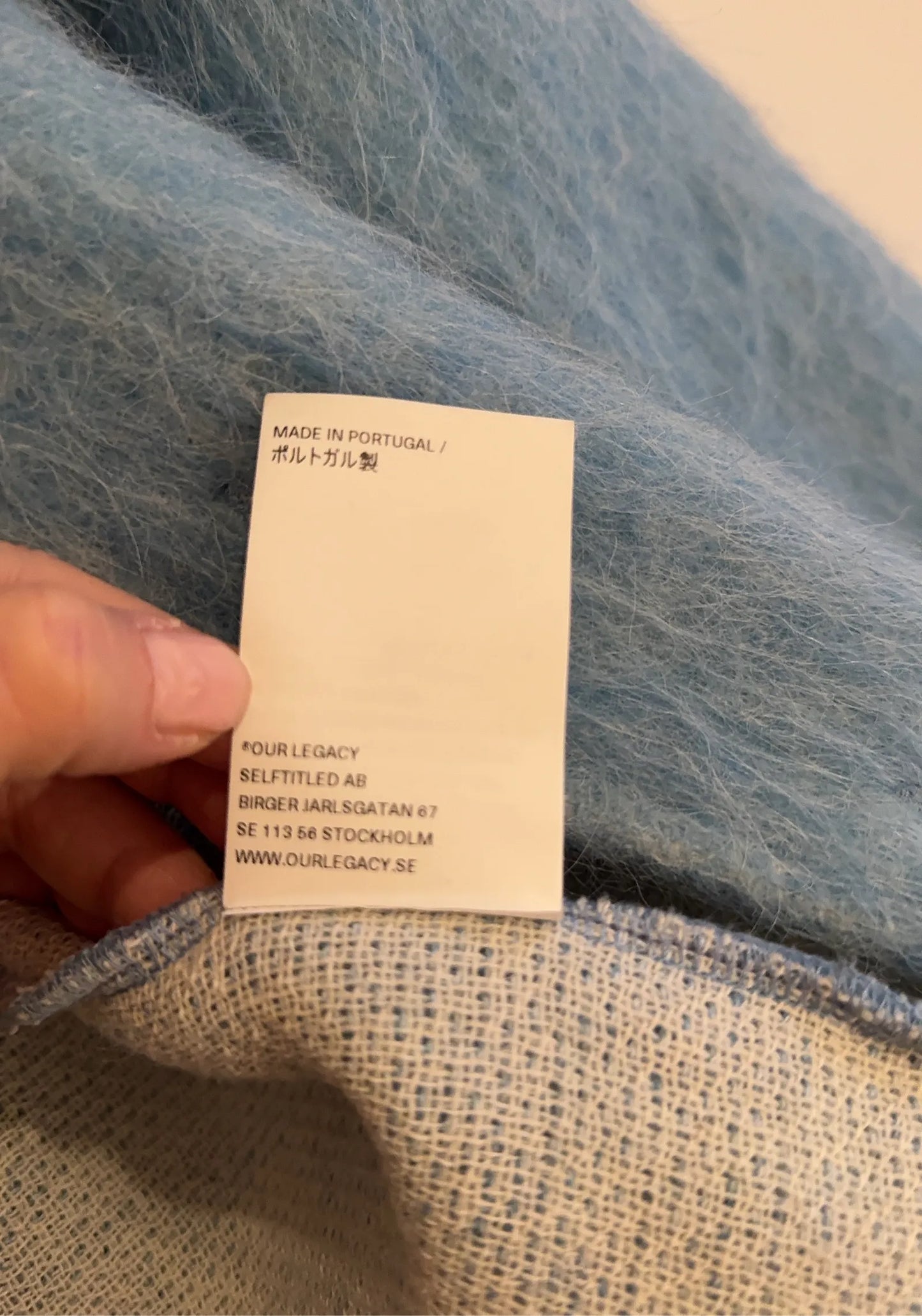 Our Legacy Unisex Baby Blue Mohair Cardigan