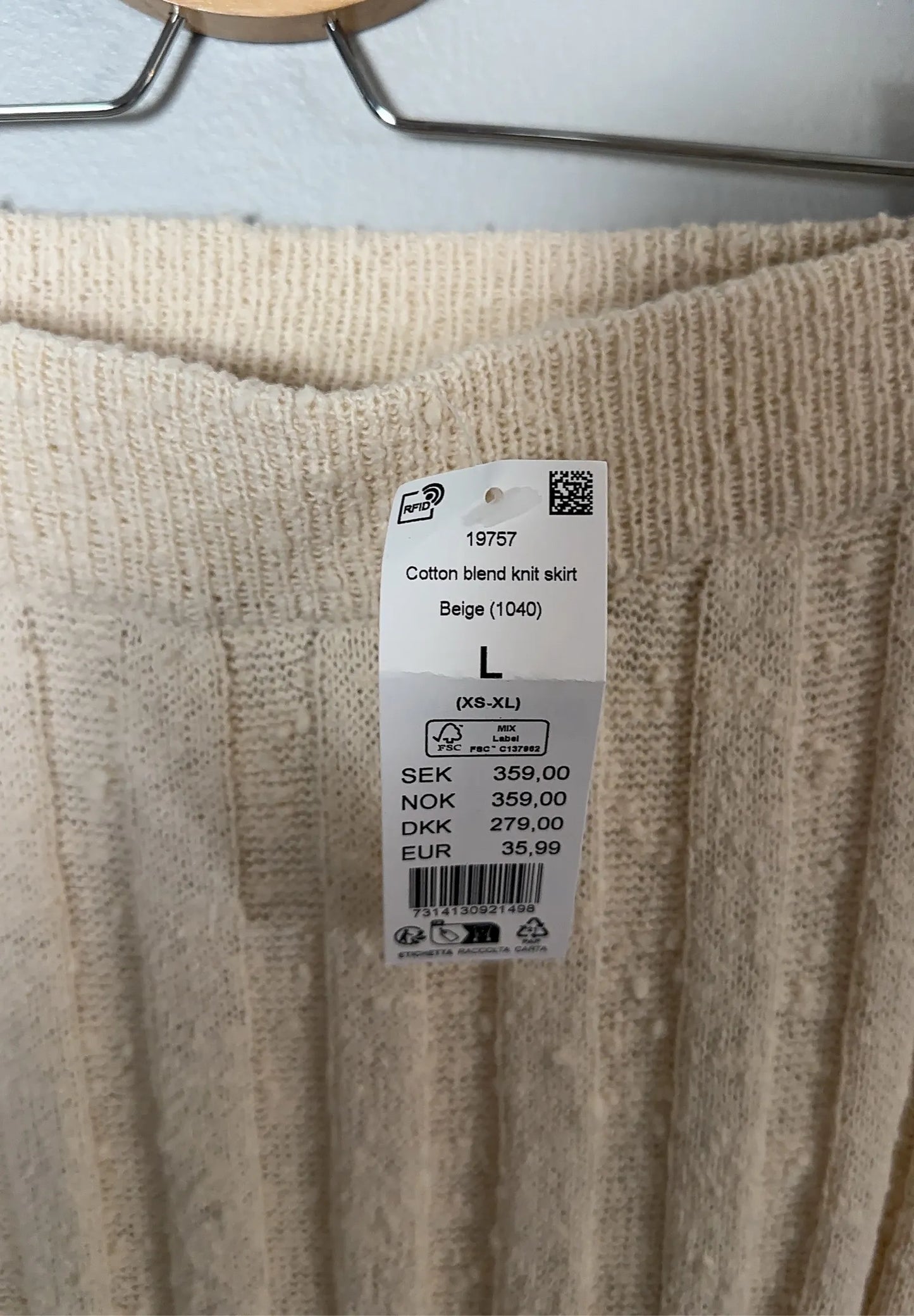 Cotton Blend Knit Skirt