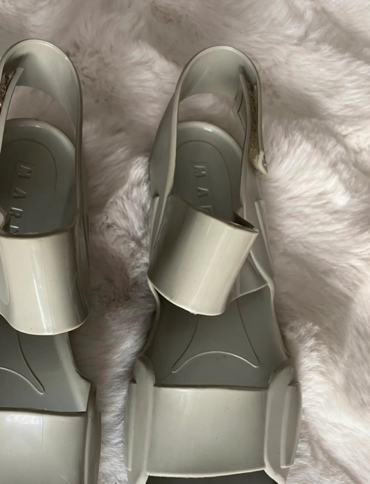 Marni Rubber Jelly Slingback Flat Sandals