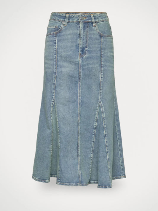 Ganni Tint Denim Midi-kjol