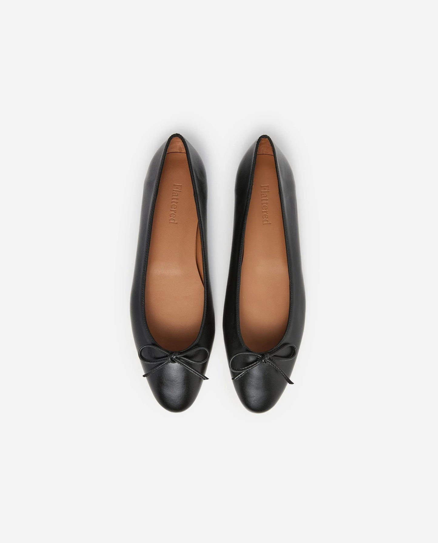 Flattered Bodil leather black-skinnballerinaskor