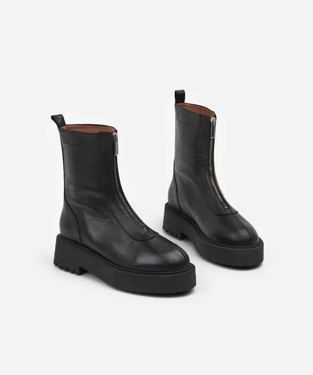 Flattered Alma Leather Black-skinnkängor NWT