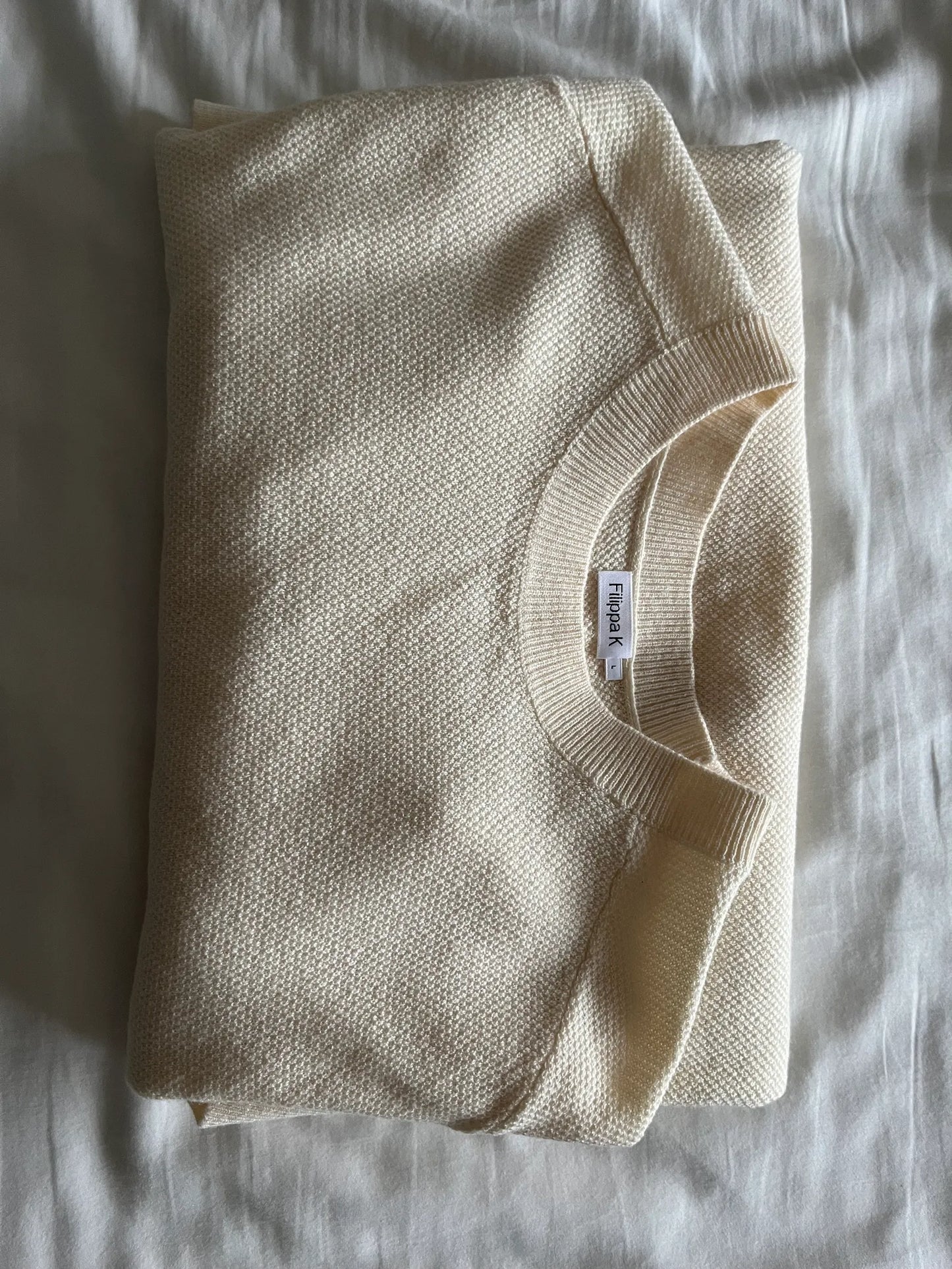 Filippa K Cotton Merino Mini Structure (färg Pannacotta)-tröja