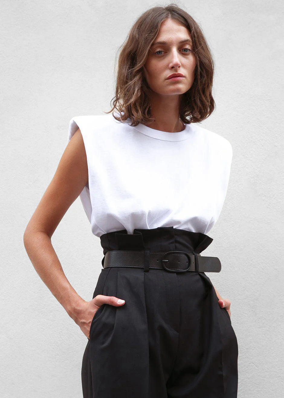 The Frankie Shop Eva Padded Shoulder Muscle T-shirt