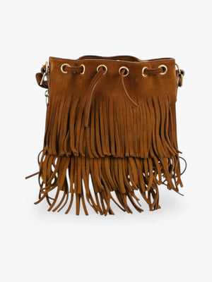 Saint Laurent Fringe Emanuelle Bucket Handbag
