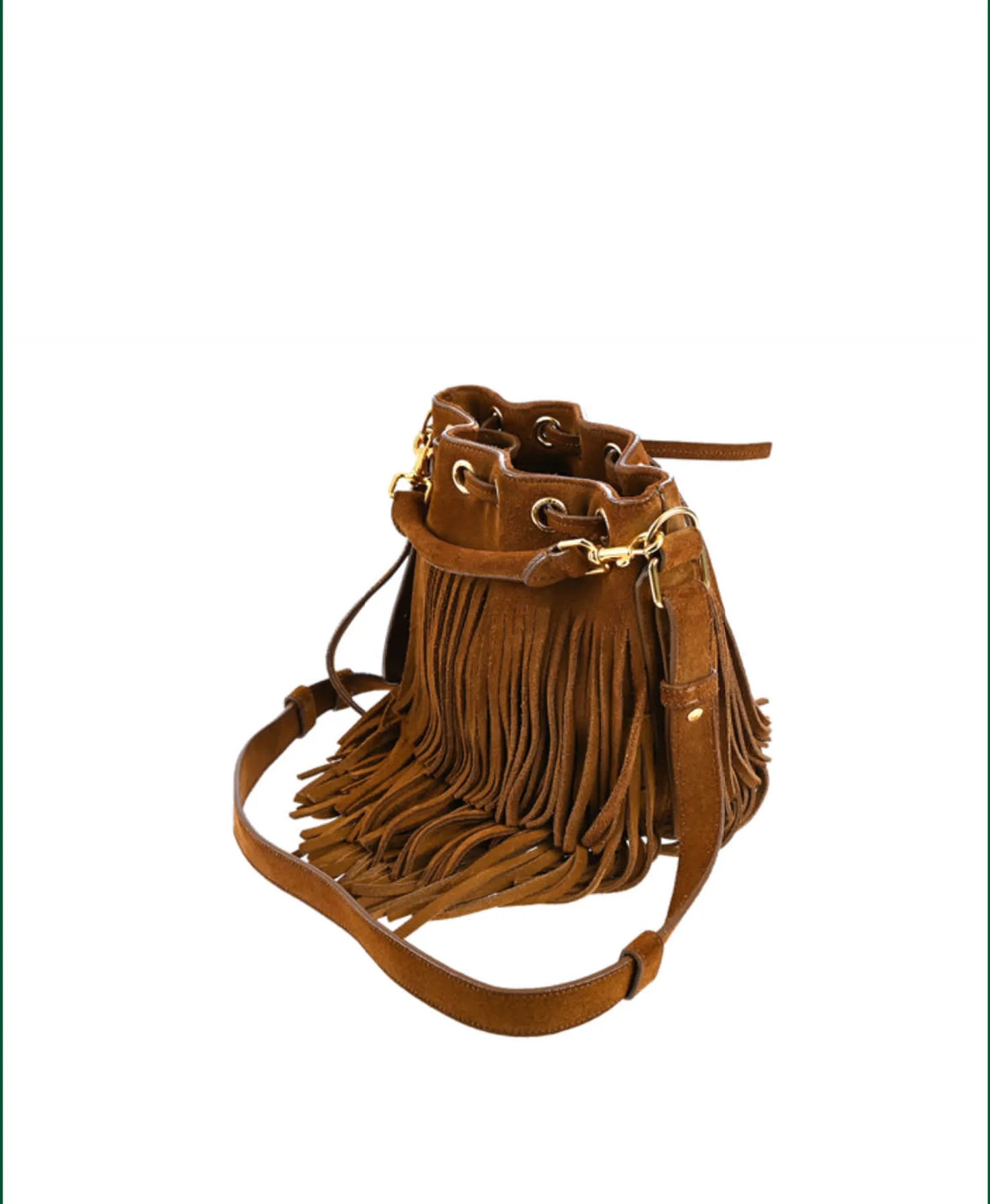 Saint Laurent Fringe Emanuelle Bucket Handbag