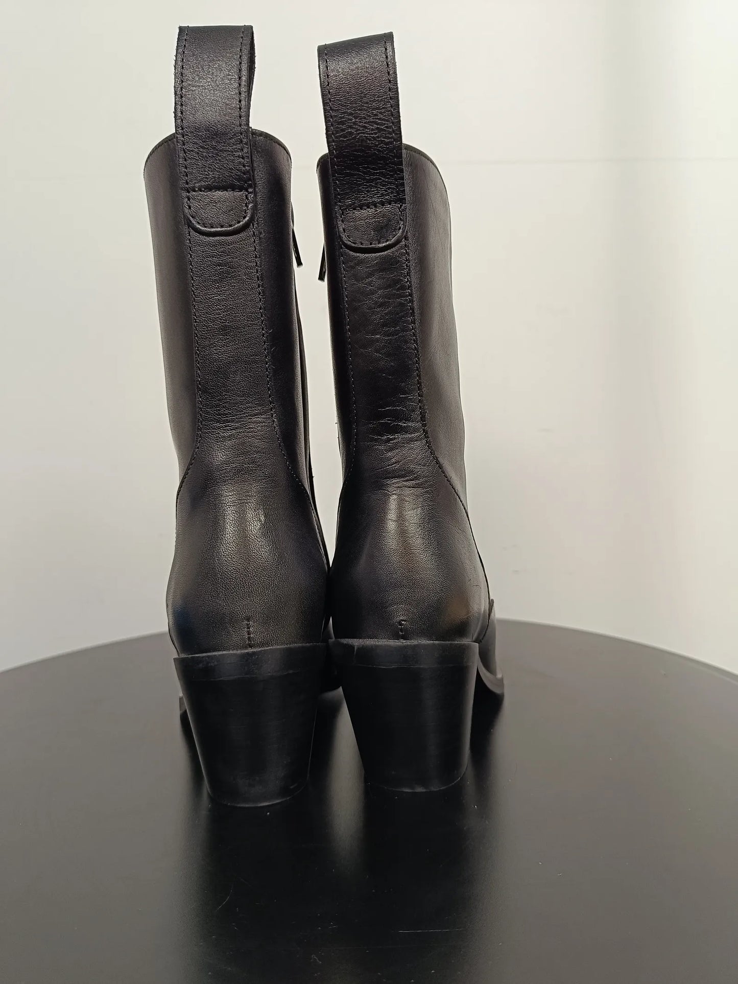 Flattered Cher Leather Black-skinnboots NWOT