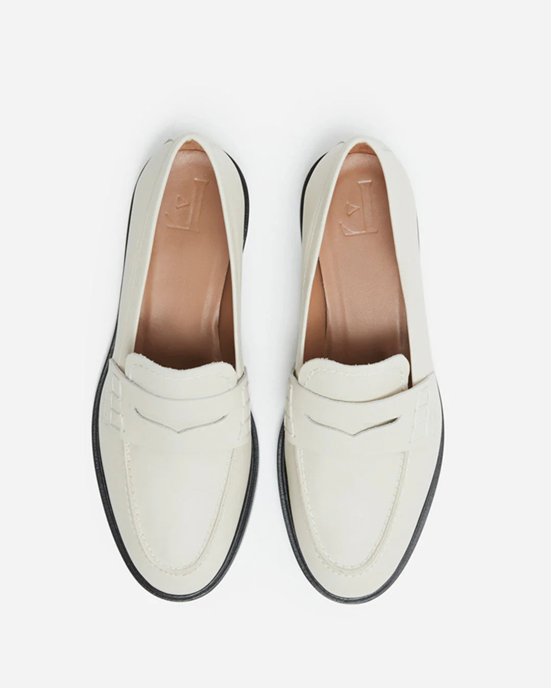 Flattered Sara Creme Leather-skinnloafers