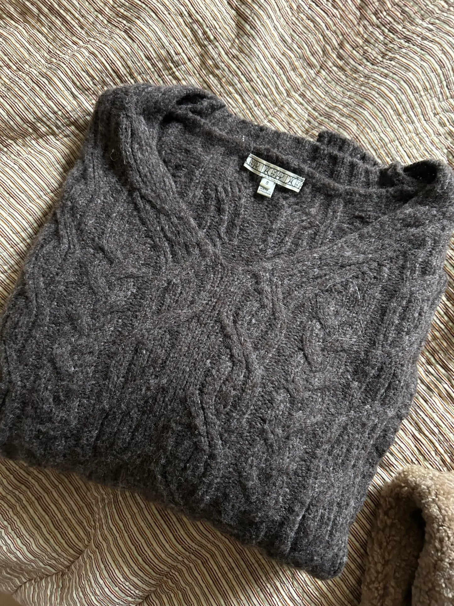 Dagmar Cable Knit V- Sweater