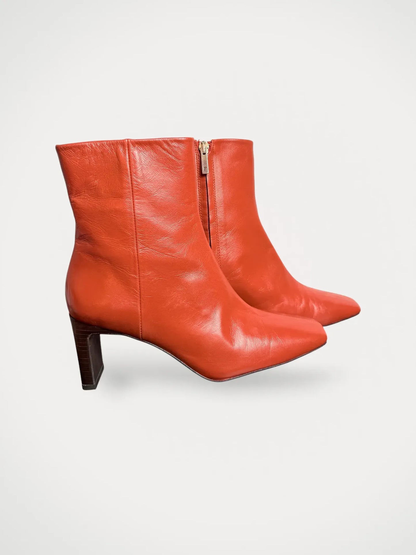 Flattered Moa Leather Brick Red-skinnboots NWOT