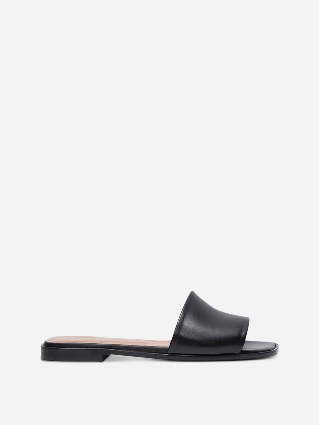 Flattered Mouna Leather Black Sandals
