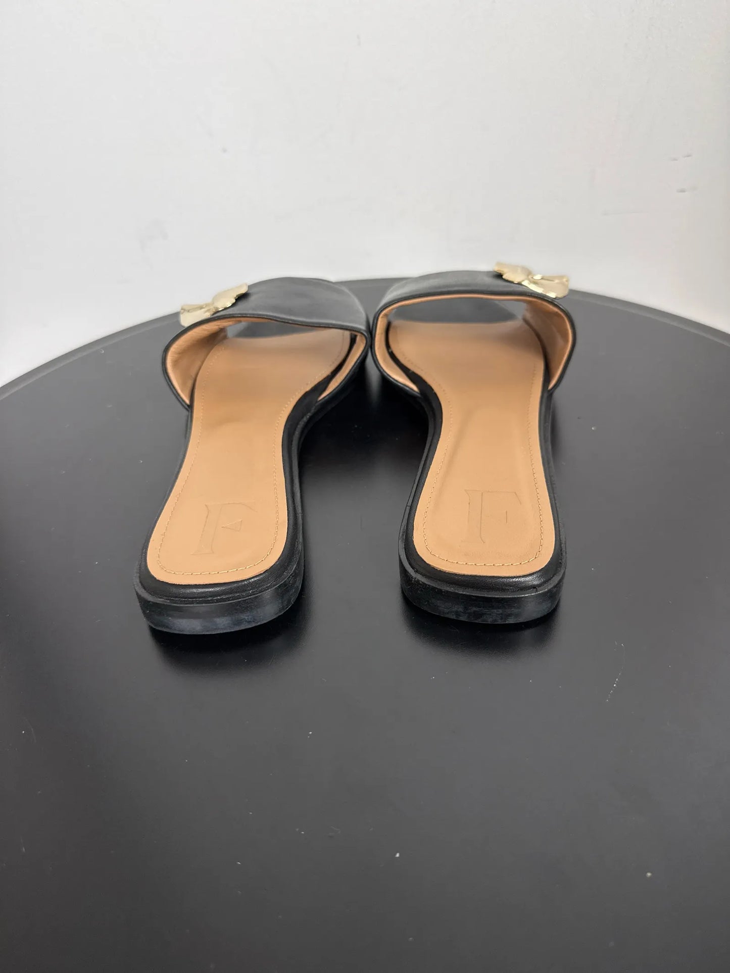 Flattered Mira Black Leather Sandals