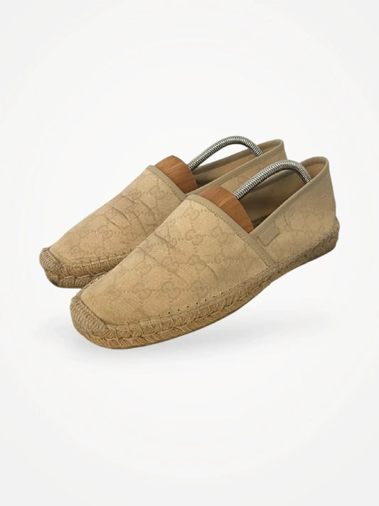 Gucci Espadrille Cloth Beige Loafers