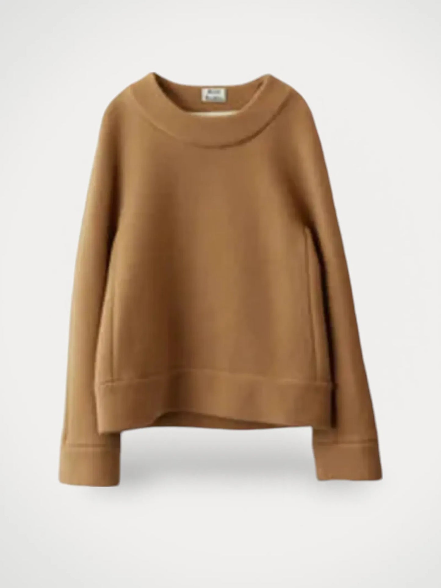 Acne Studios Woven Crewneck Camel Brown-ulltröja