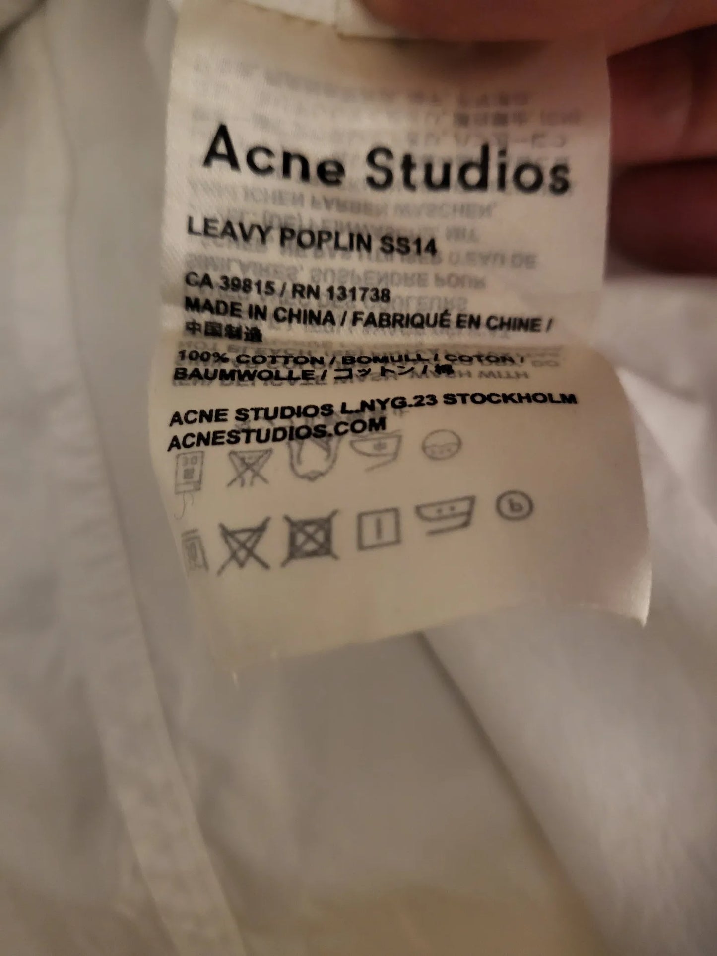 Acne Studios Leavy Poplin Ss14-klänning