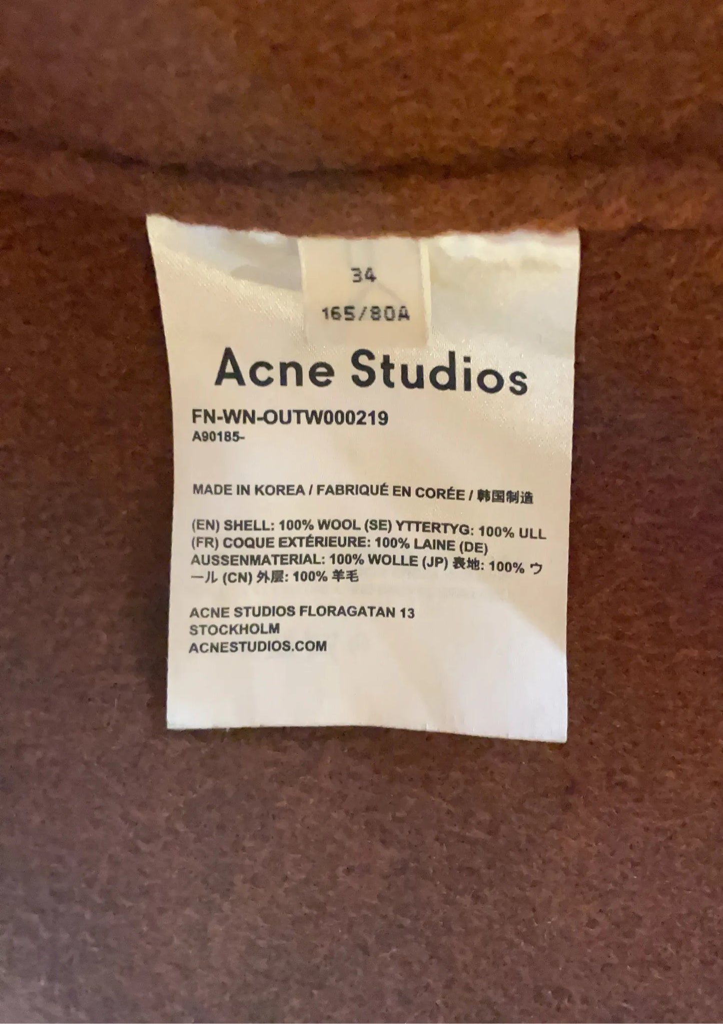 Acne Studios Fn-wn-outw000219 Coat