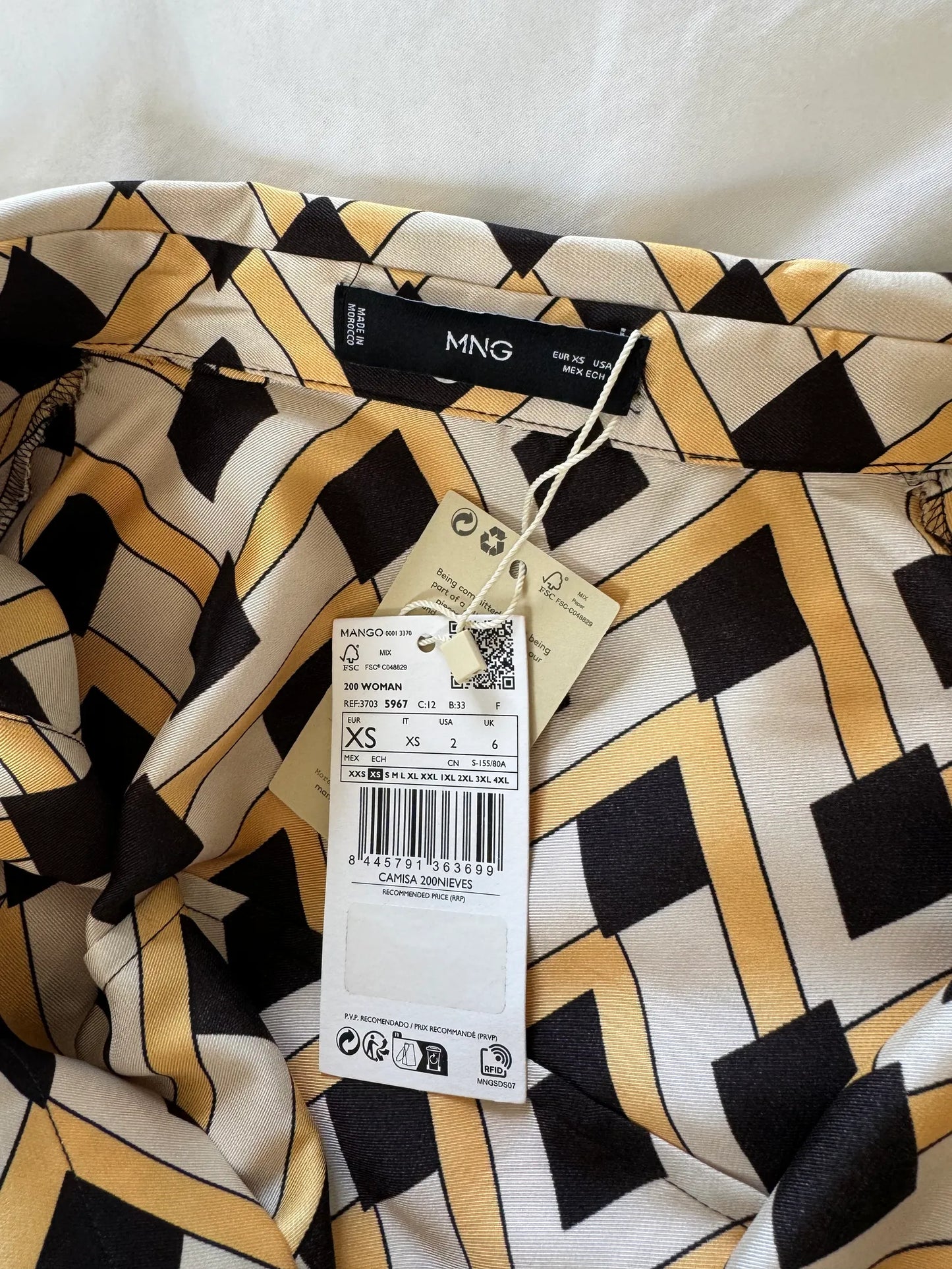 Mango-sidenblus NWT