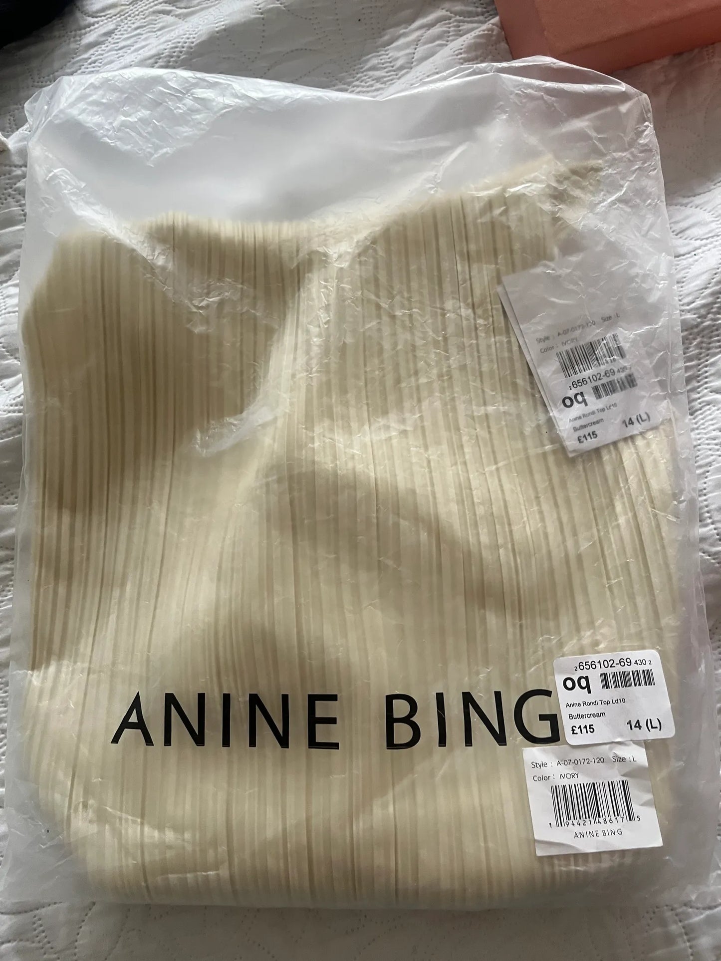 Anine Bing Rondo Ivory-topp NWT