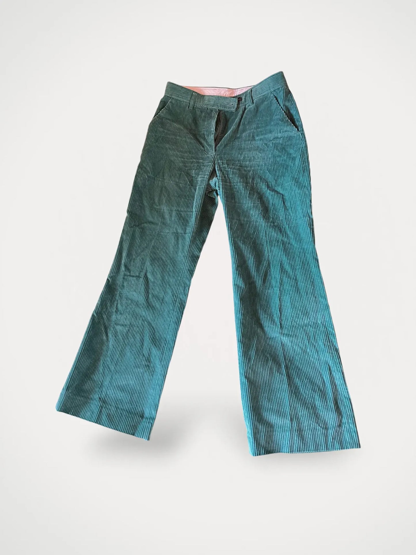 Acne Studios Flared Corduroy Dusty Green-byxor NWOT