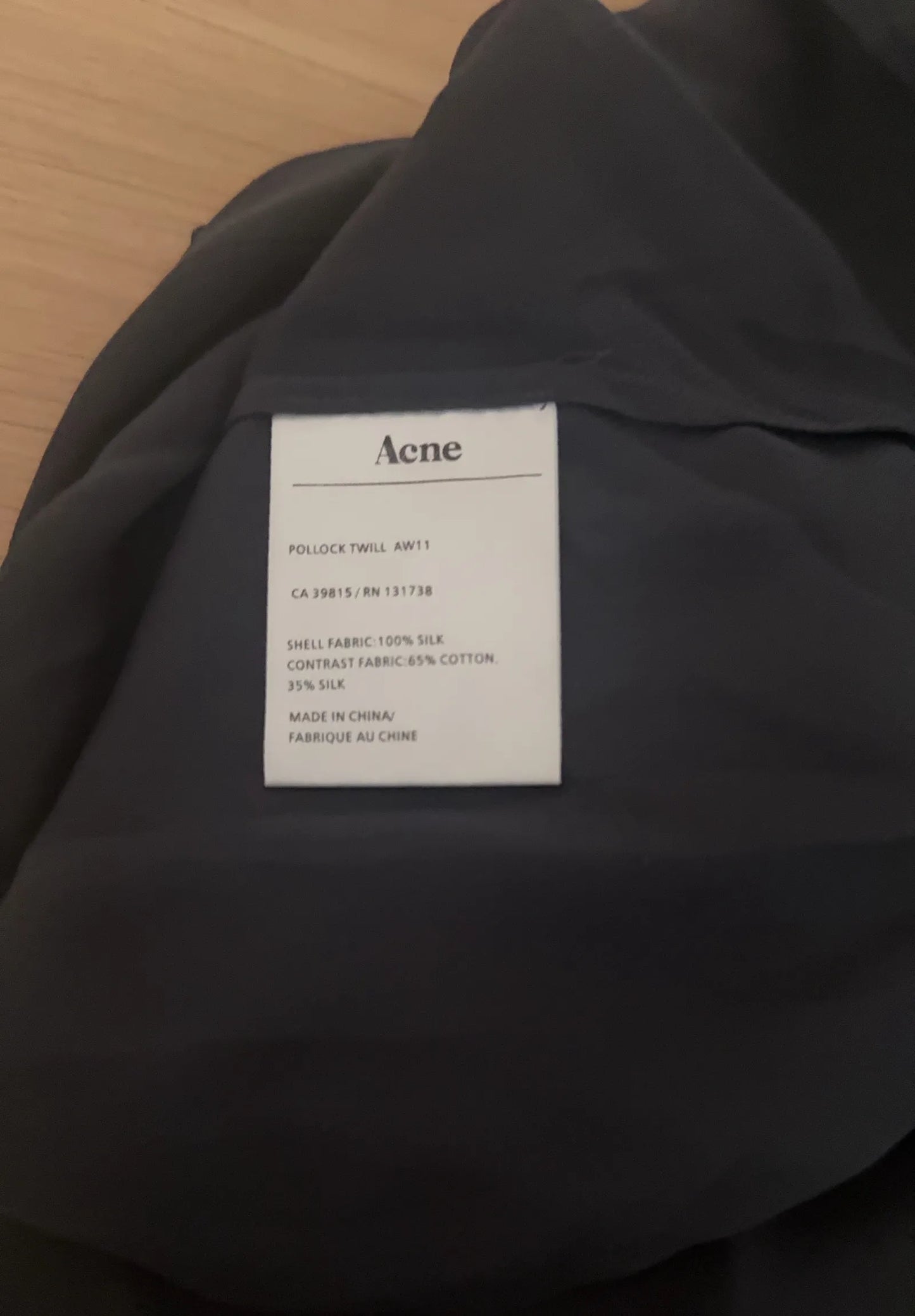 Acne Studios Pollock Twill Aw/11 Shirt