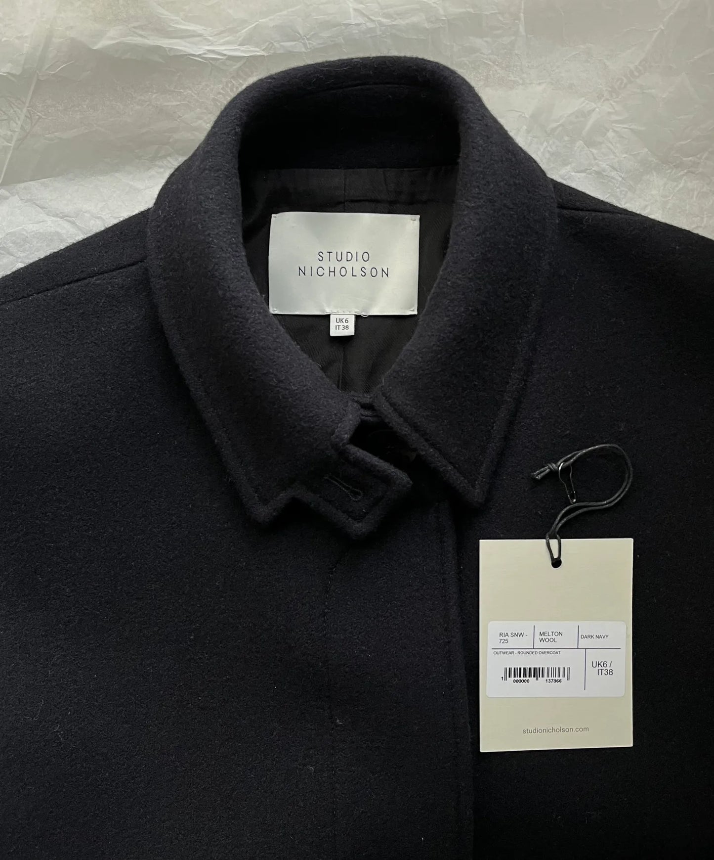 Studio Nicholson Ria In Dark Navy Coat