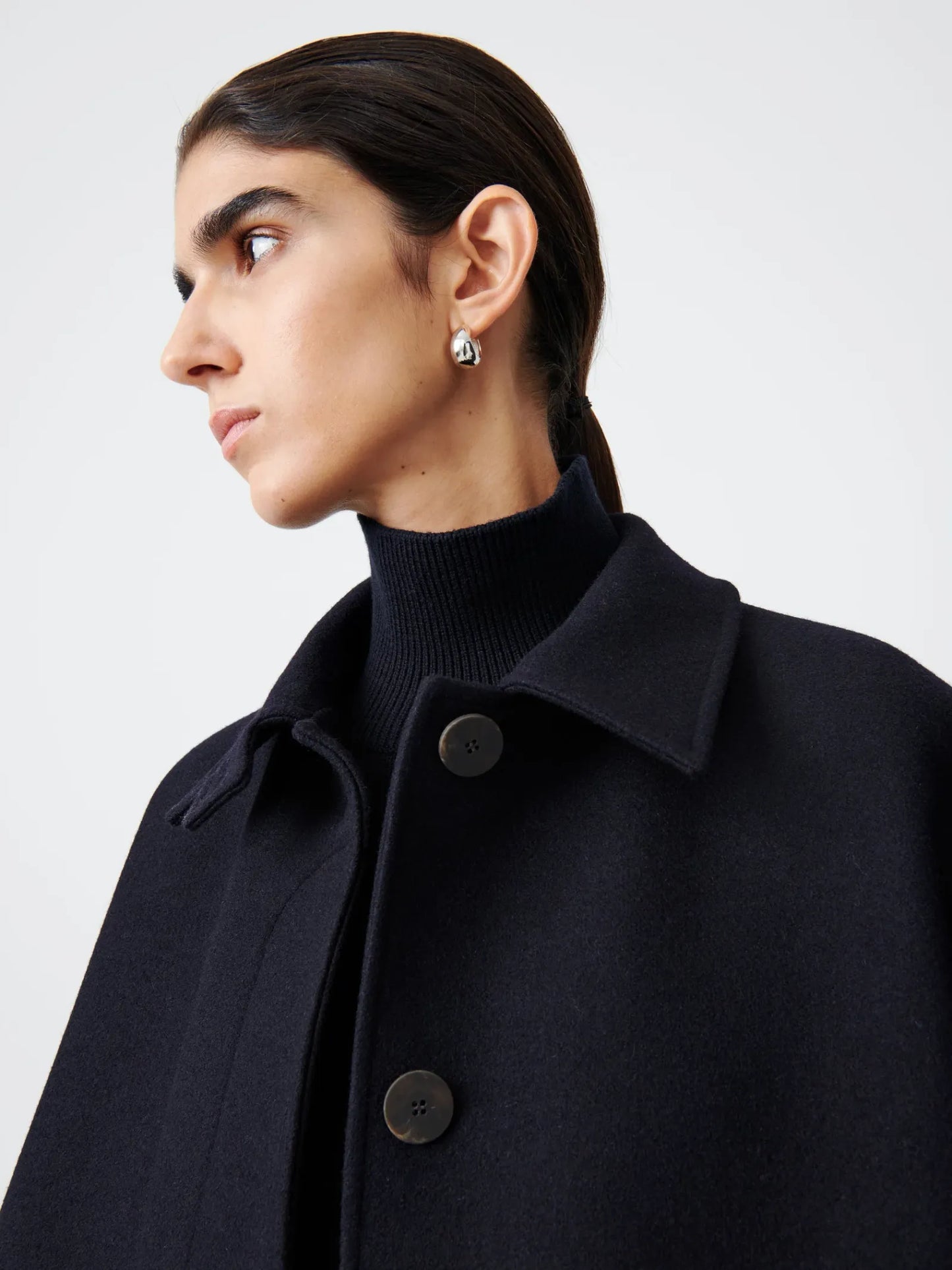 Studio Nicholson Ria In Dark Navy Coat