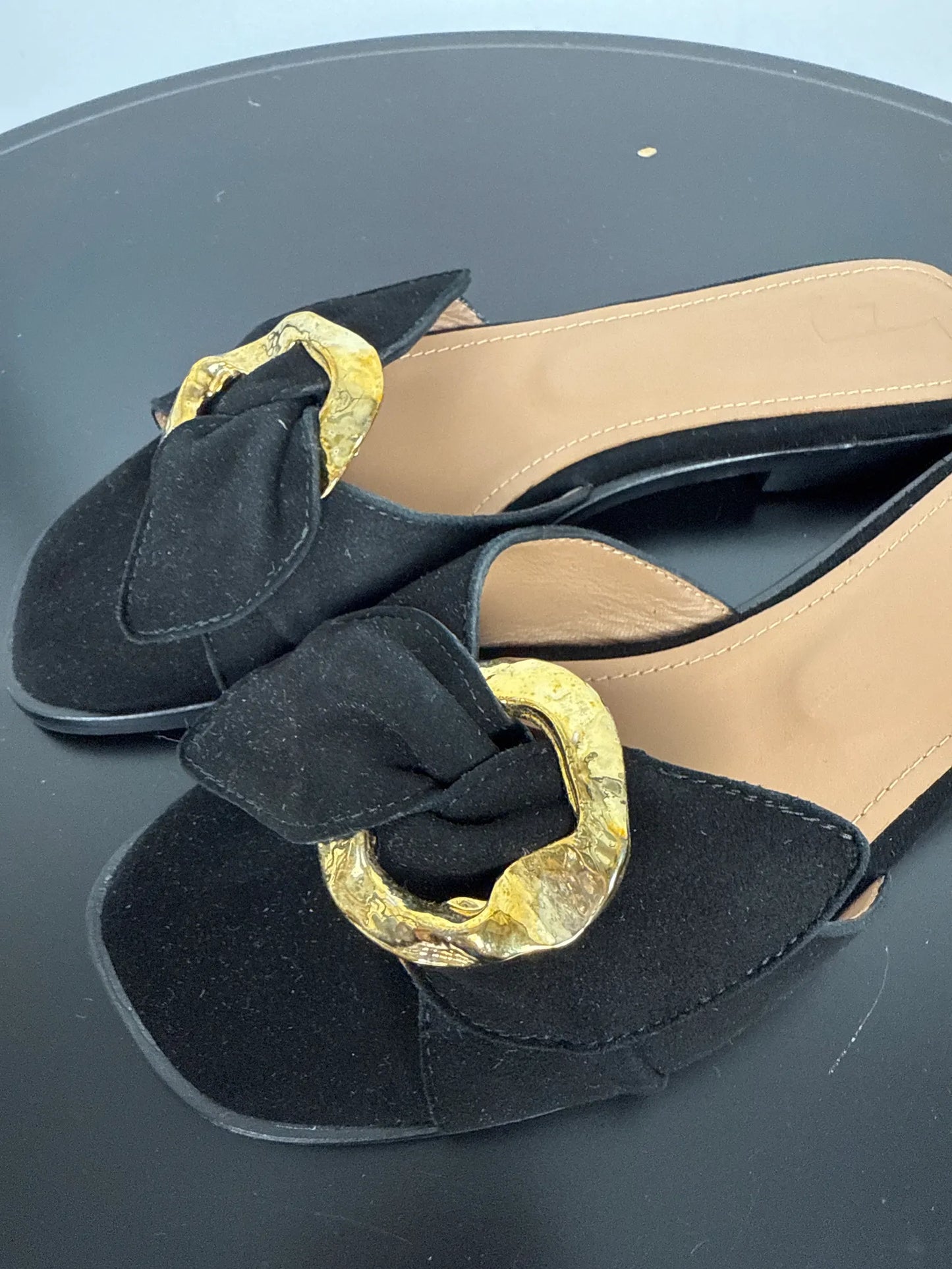 Flattered Marlo Black Suede-sandaler NWT