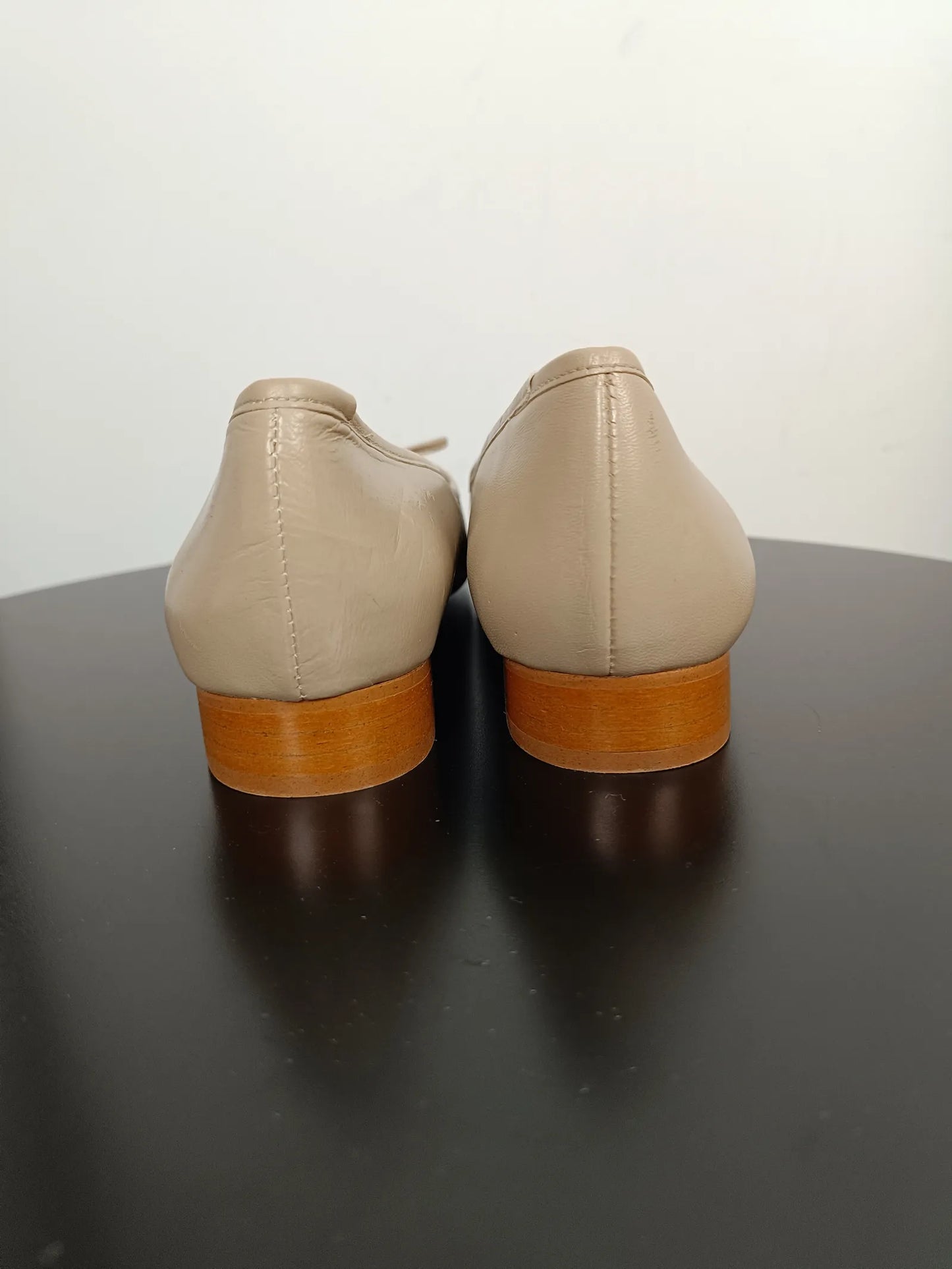 Flattered Monica Leather Beige-skinnballerinaskor