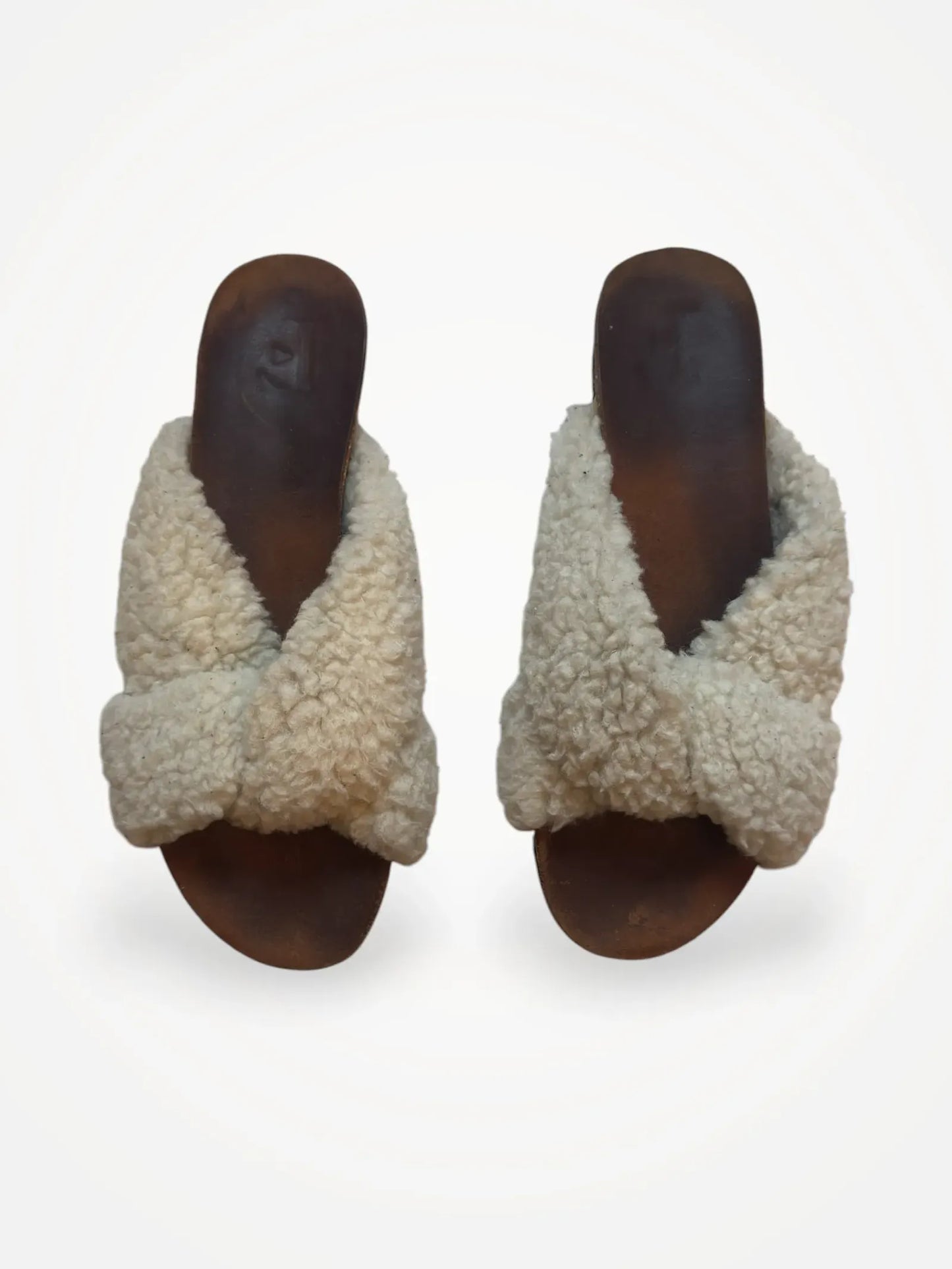 Flattered Lou Teddy Creme Sandals