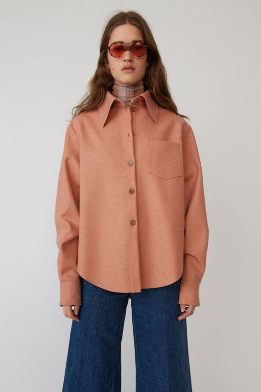 Acne Studios Flannel Dusty Pink-ullskjorta