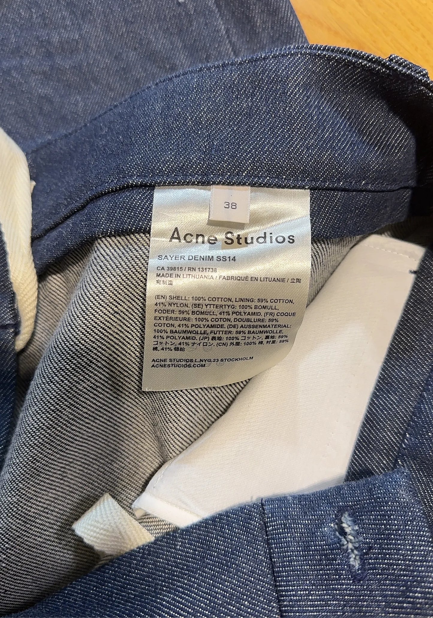 Acne Studios Sayer Denim Trousers