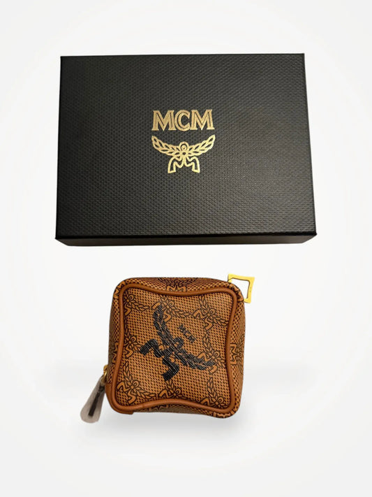 Mcm Himmel Zip Pouch Charm Lauretos In Cognac Wallet