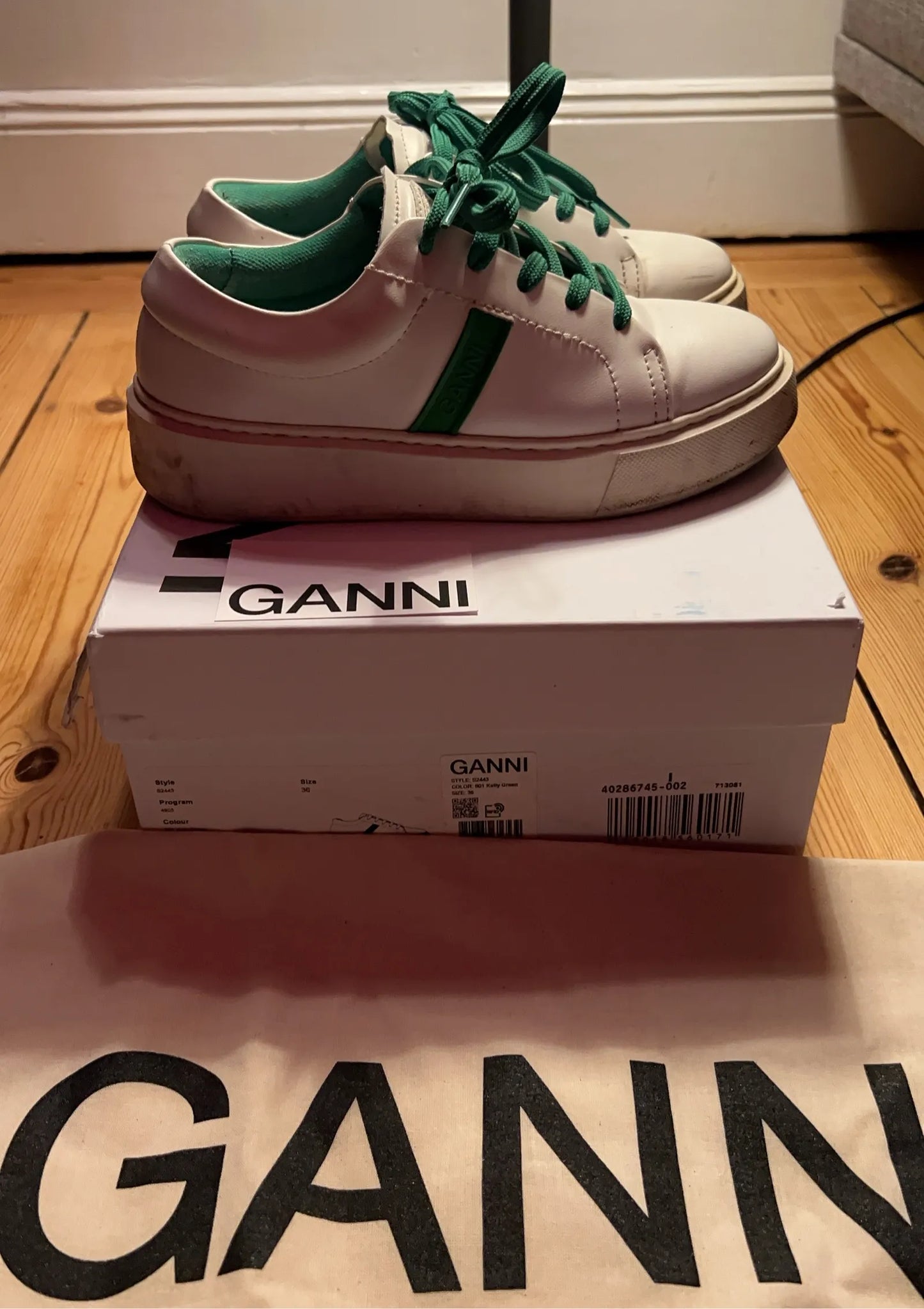 Ganni Kelly Green Sneakers