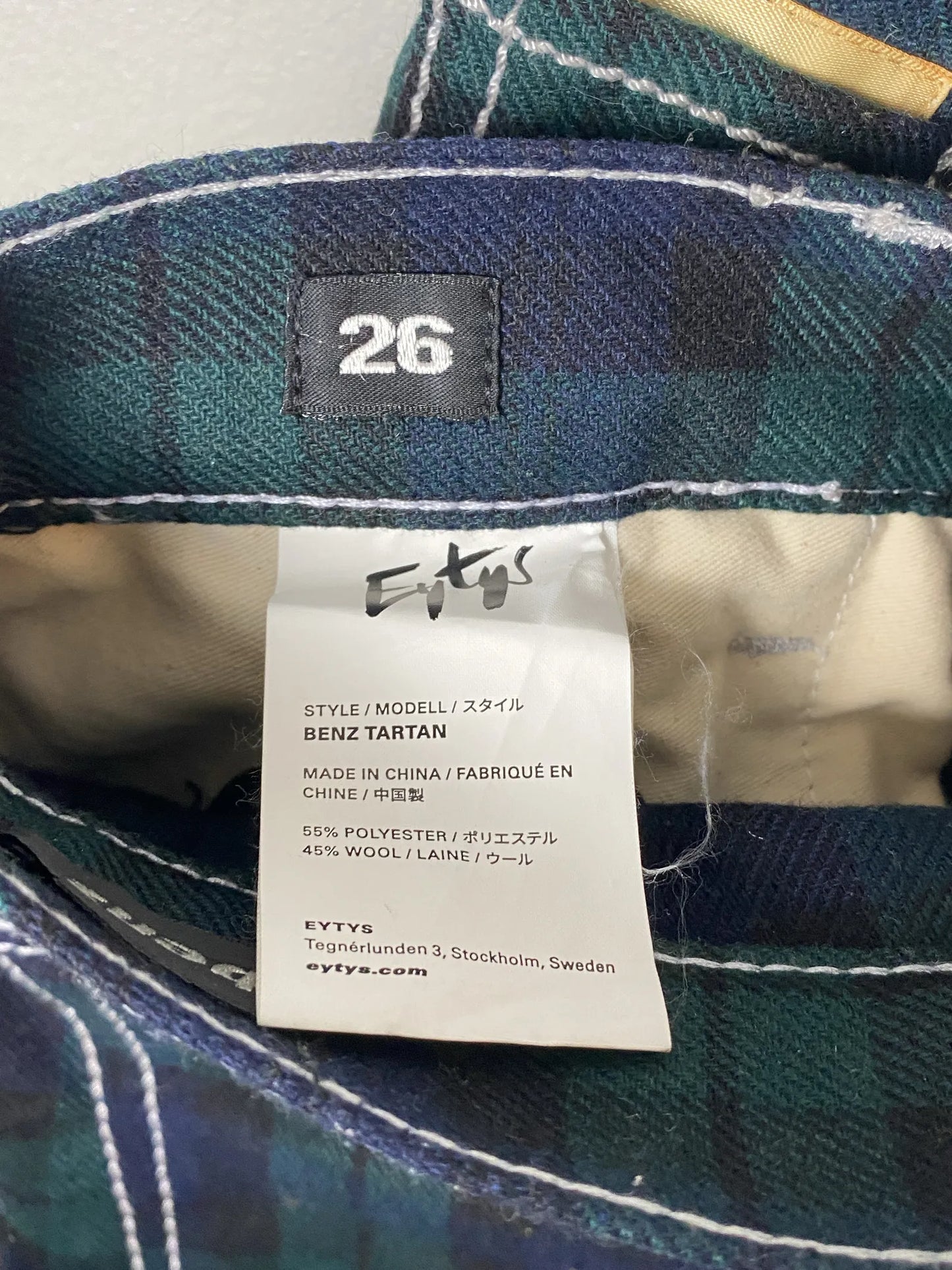 Eytys Benz Tartan Trousers