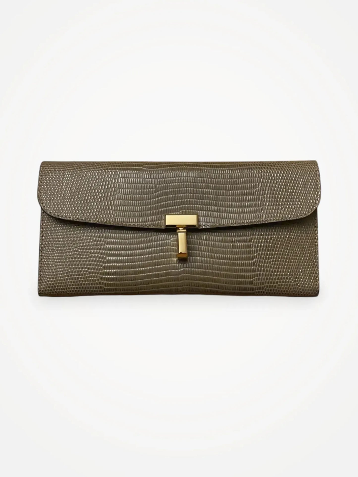 Toteme T-lock Lizard-effect Leather Wallet Wallet