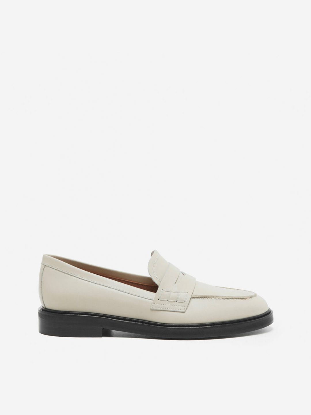 Flattered Sara Leather Creme Loafers