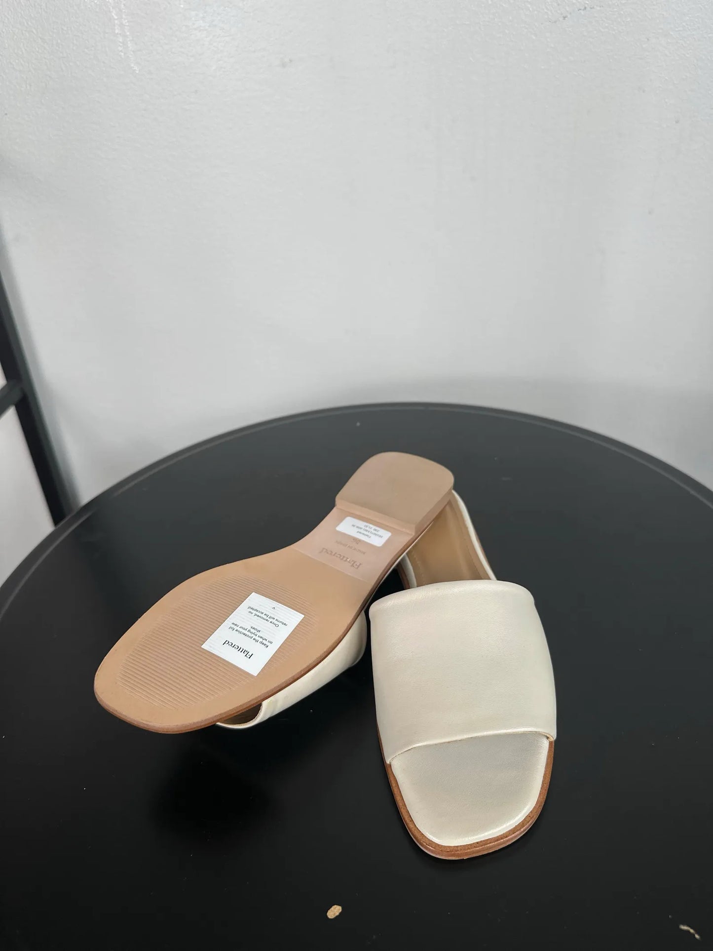 Flattered Mouna Leather White Sandals