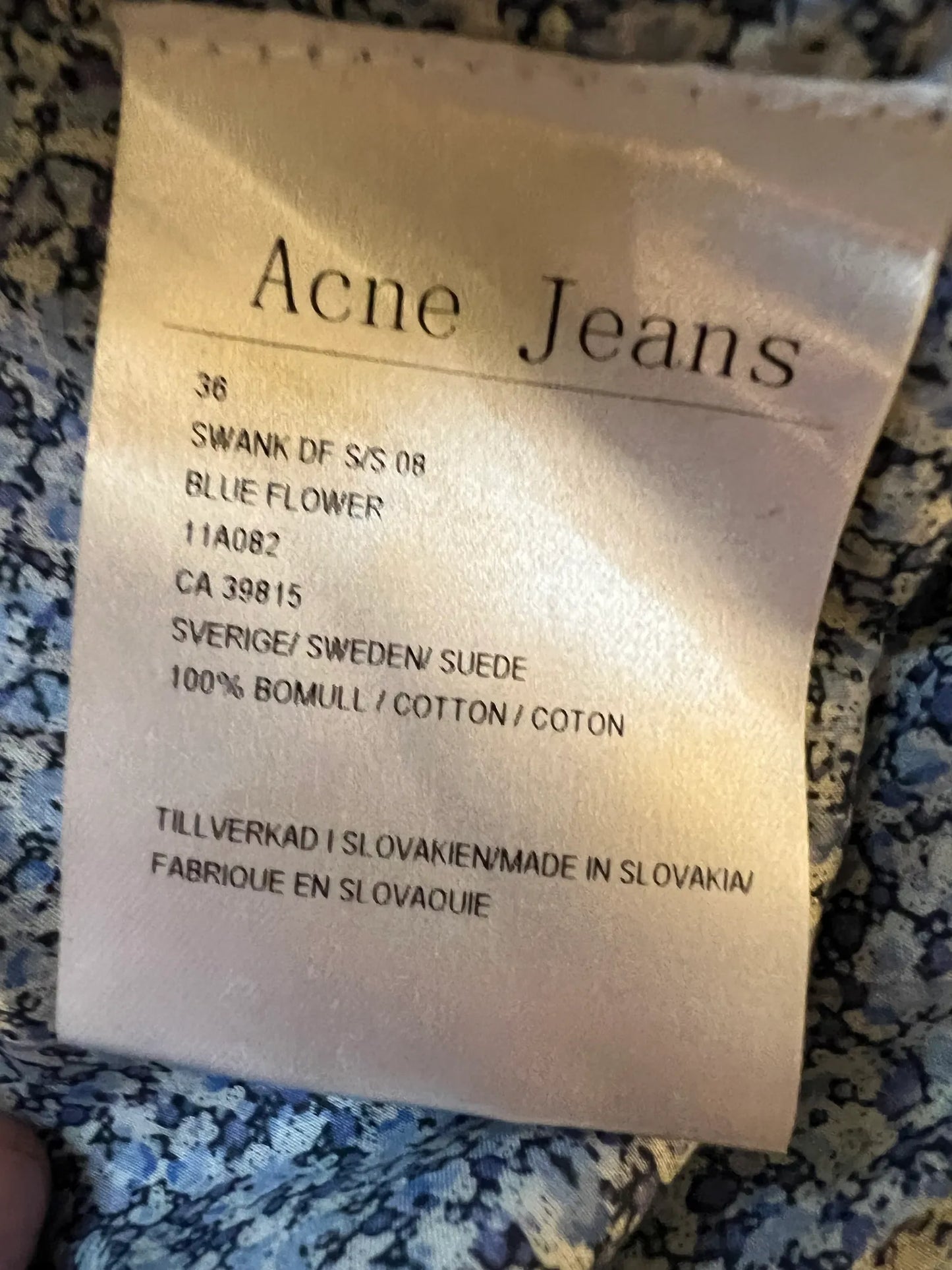 Acne Studios Swank Blue Flower-blus