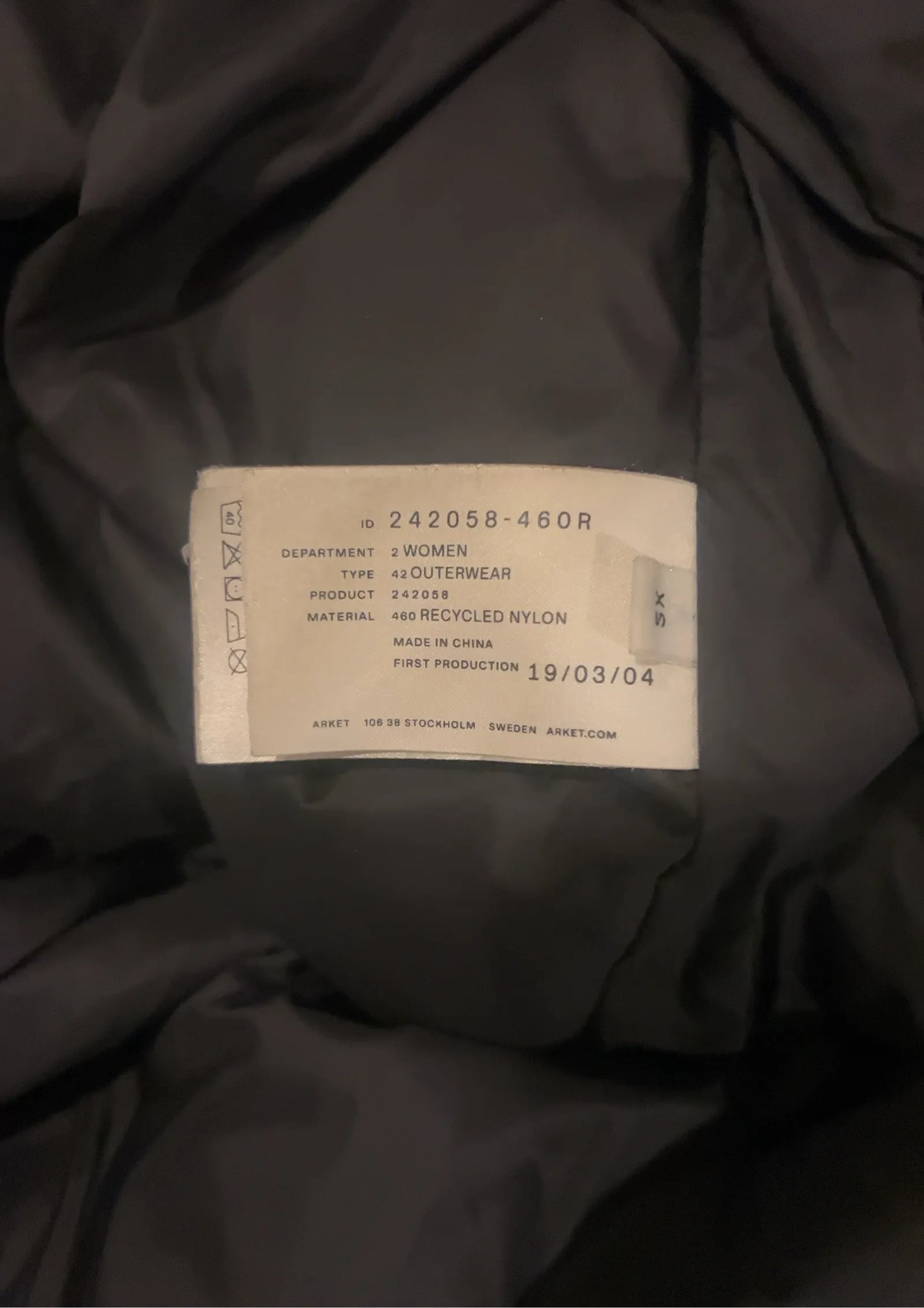 Arket 242058-460r Puffer jacket