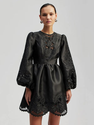 By Malina Molly Broderie Anglaise Scallop Hem  Dress