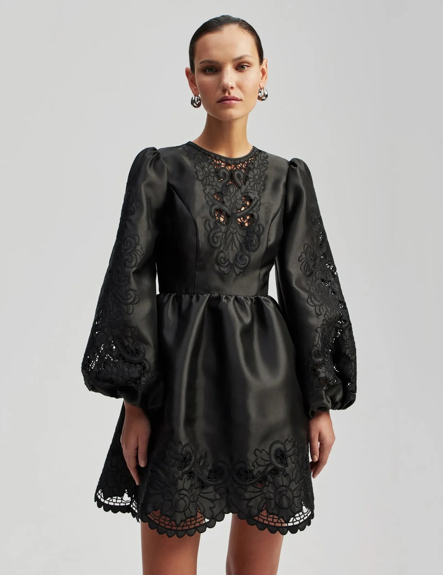 By Malina Molly Broderie Anglaise Scallop Hem  Dress