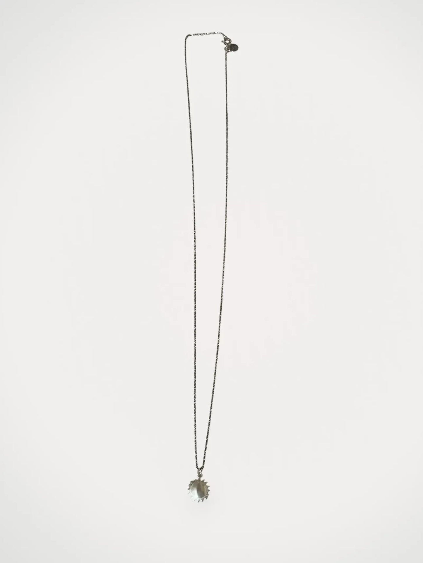 Blue Billie Mini Sun Shiny Silver On Thin Chain-halsband