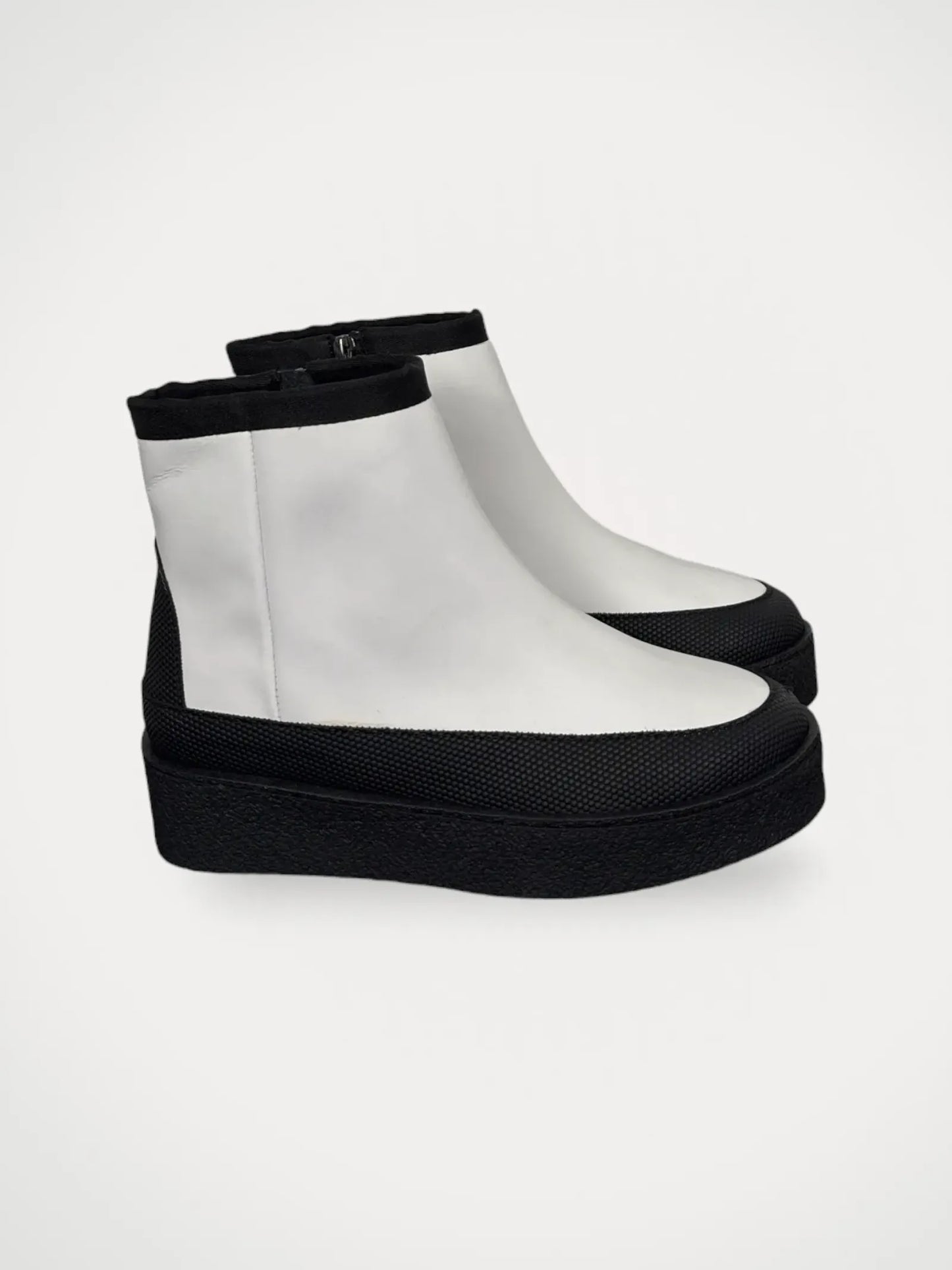 Flattered Aria White Coated Leather Boots