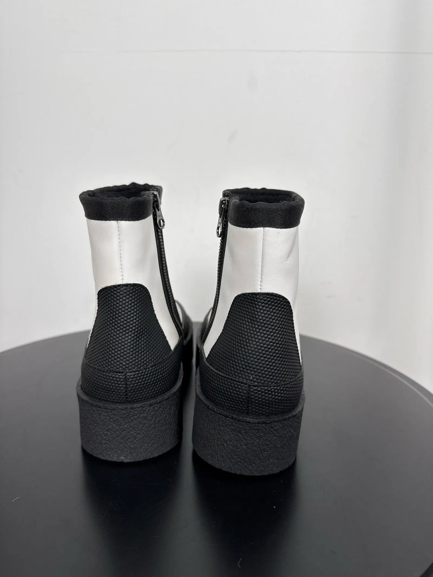 Flattered Aria White Coated Leather Boots