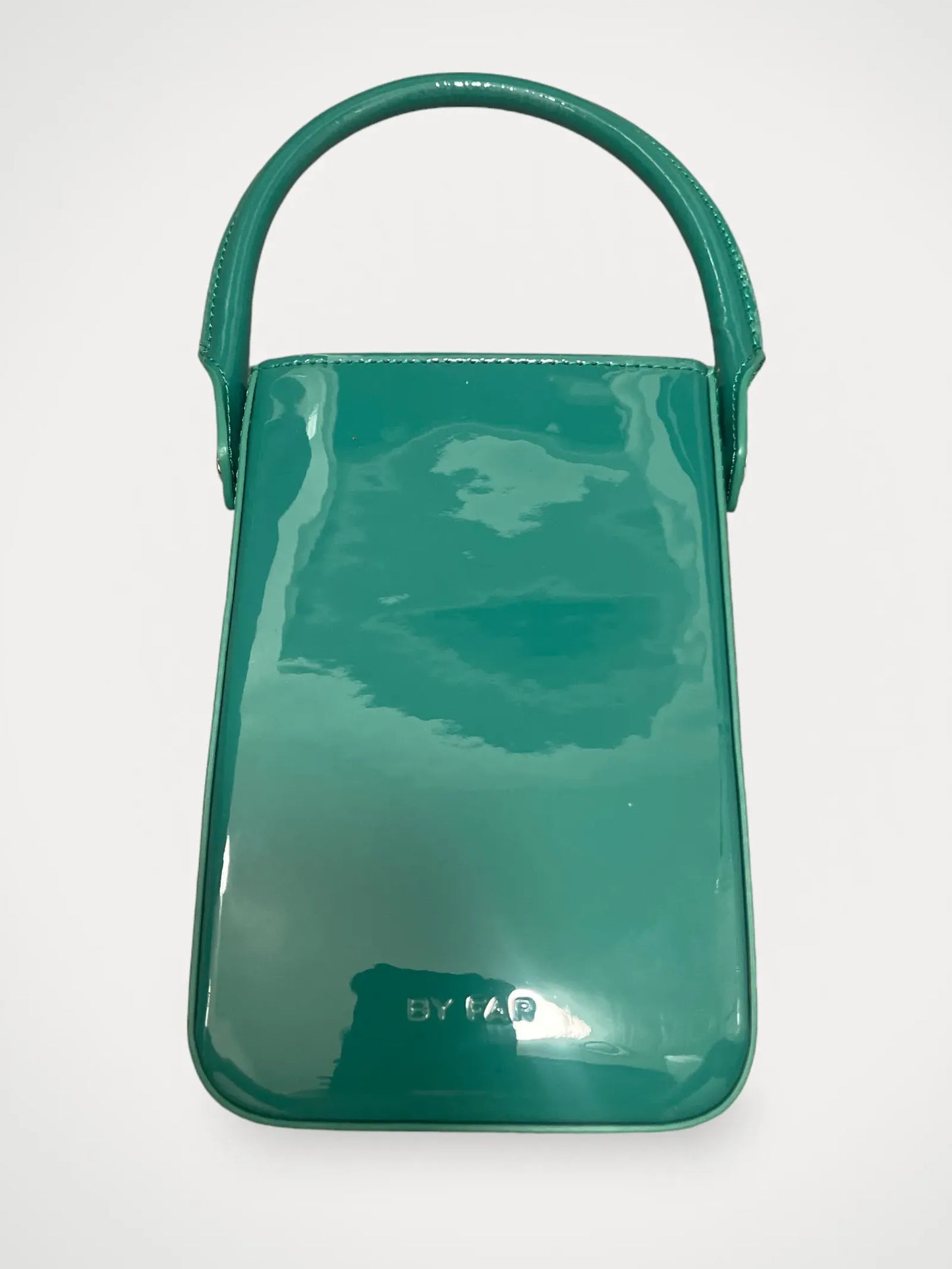 By Far Note Clover Green Patent Leather-skinnhandväska