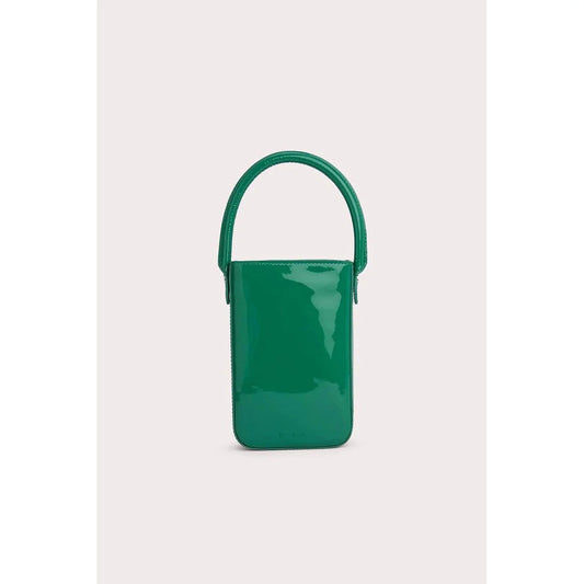 By Far Note Clover Green Patent Leather-skinnhandväska